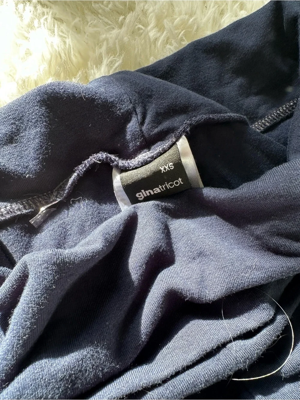 Navy Fold-Over Waist Leggings - Picture 2 of 4